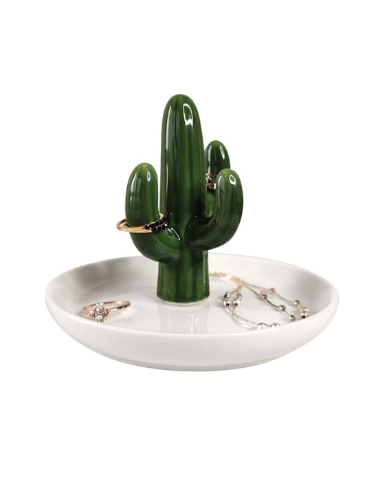 Michaels Jewelry - Cactus Ring Jewelry Trinket Dish — Green and White